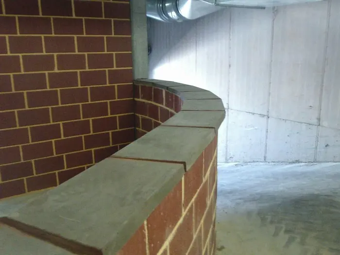 Coping stones to the new garage area
