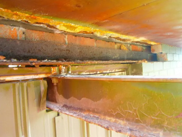 Corroded lintel at a Water Corporation substation