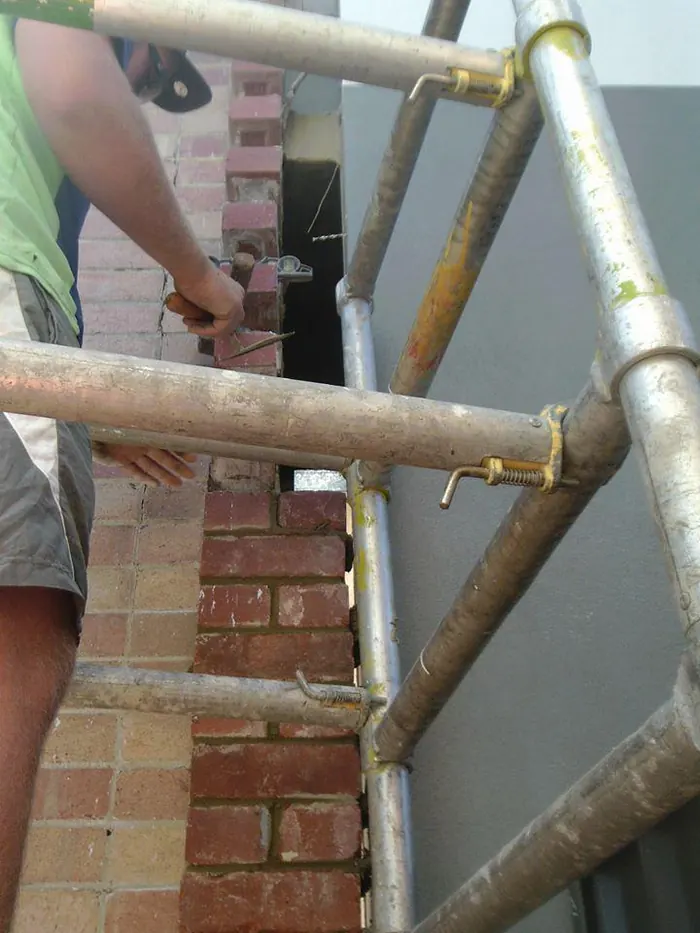 Helifix crack stitching to the facade